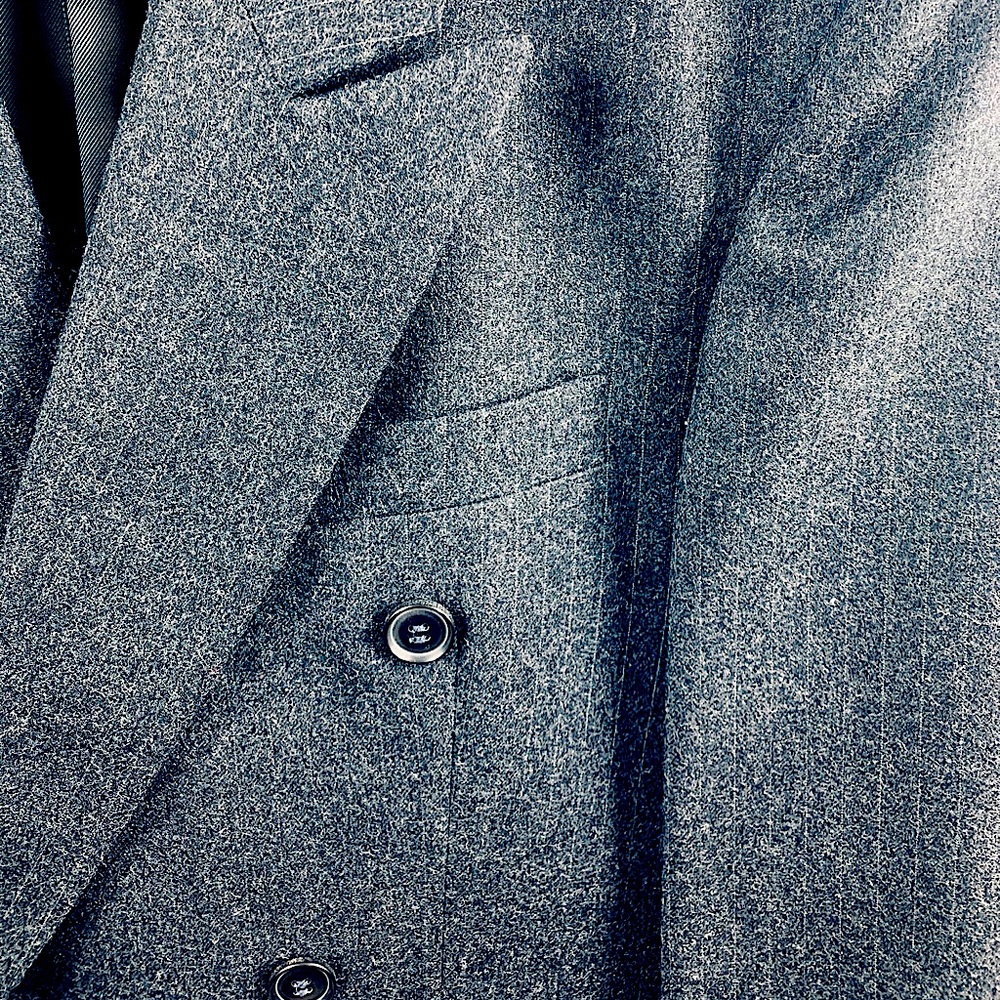 Double-breasted Wool and Tweed Blazer